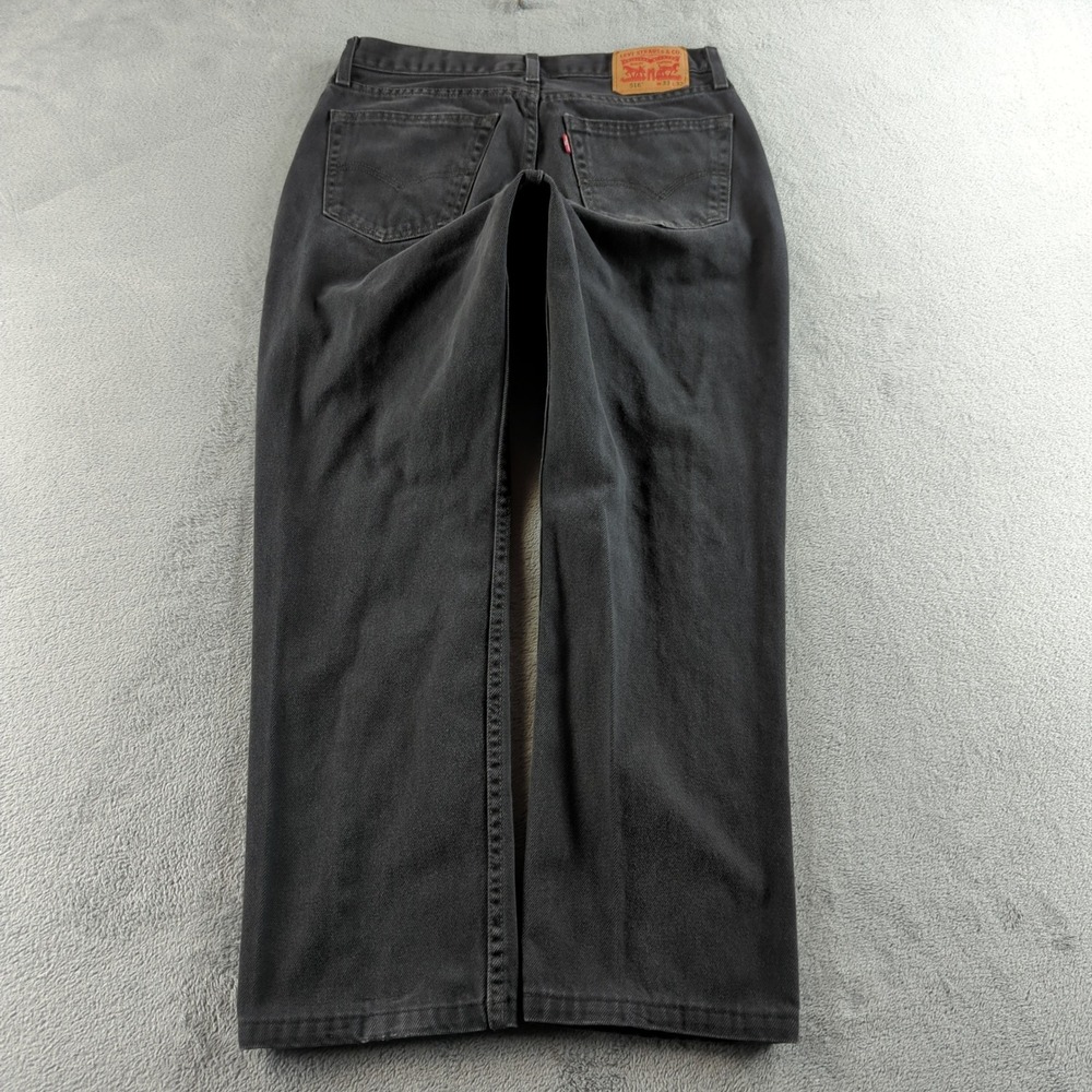 Levis 516 Jeans Mens 33 (Fits 32x30) Black Slim Straight Fit Denim Pants Cotton